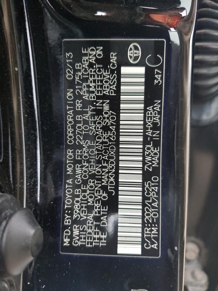 2013 Toyota Prius VIN: JTDKN3DUXD1654707 Lot: 84184375