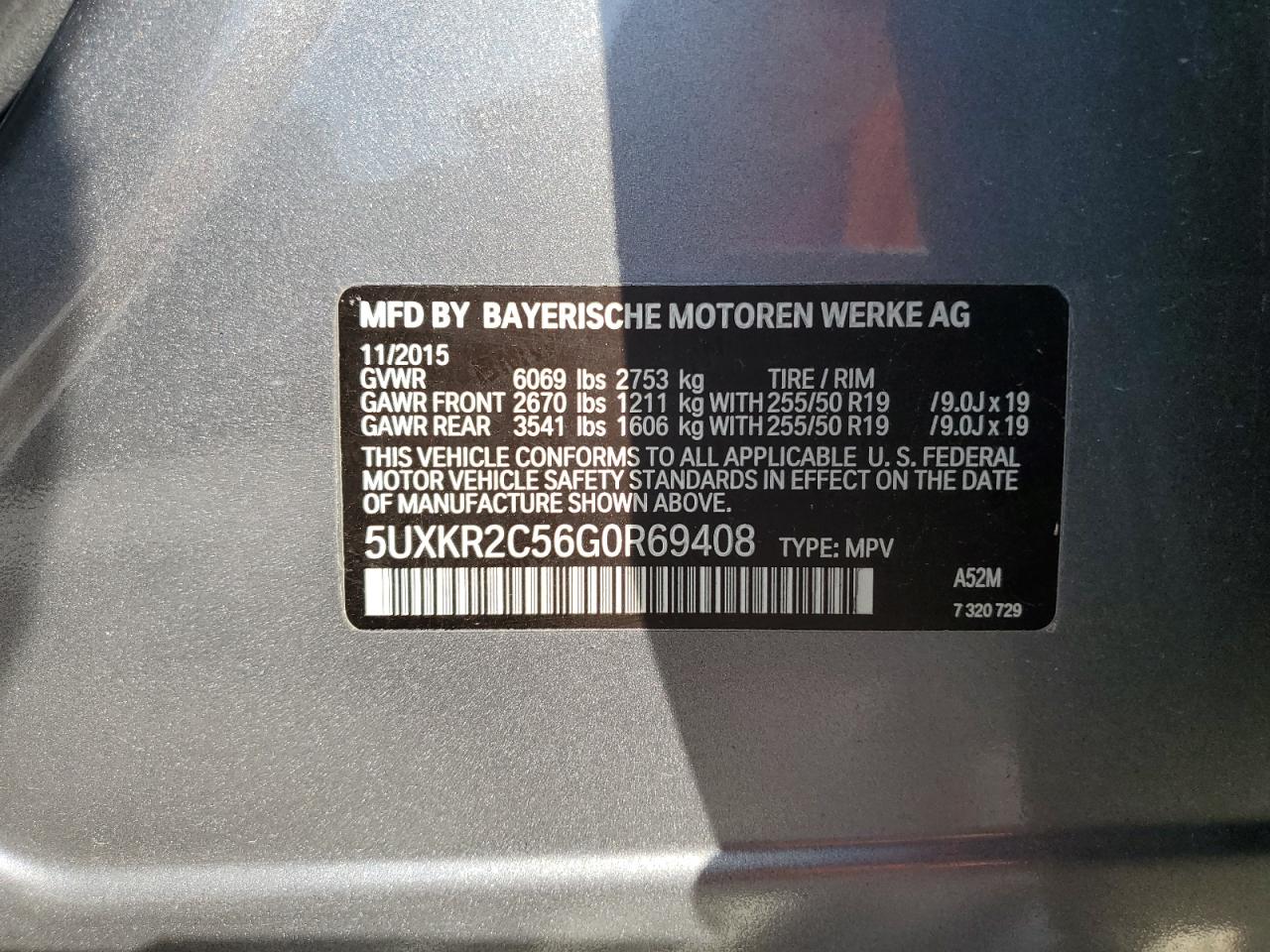 2016 BMW X5 Sdrive35I VIN: 5UXKR2C56G0R69408 Lot: 81881225