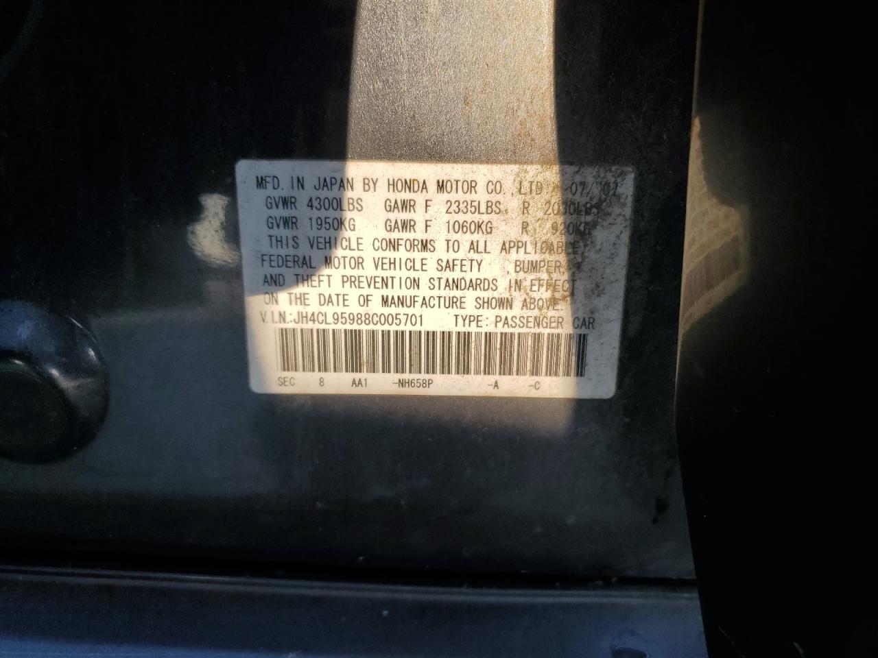 2008 Acura Tsx VIN: JH4CL95988C005701 Lot: 80465085