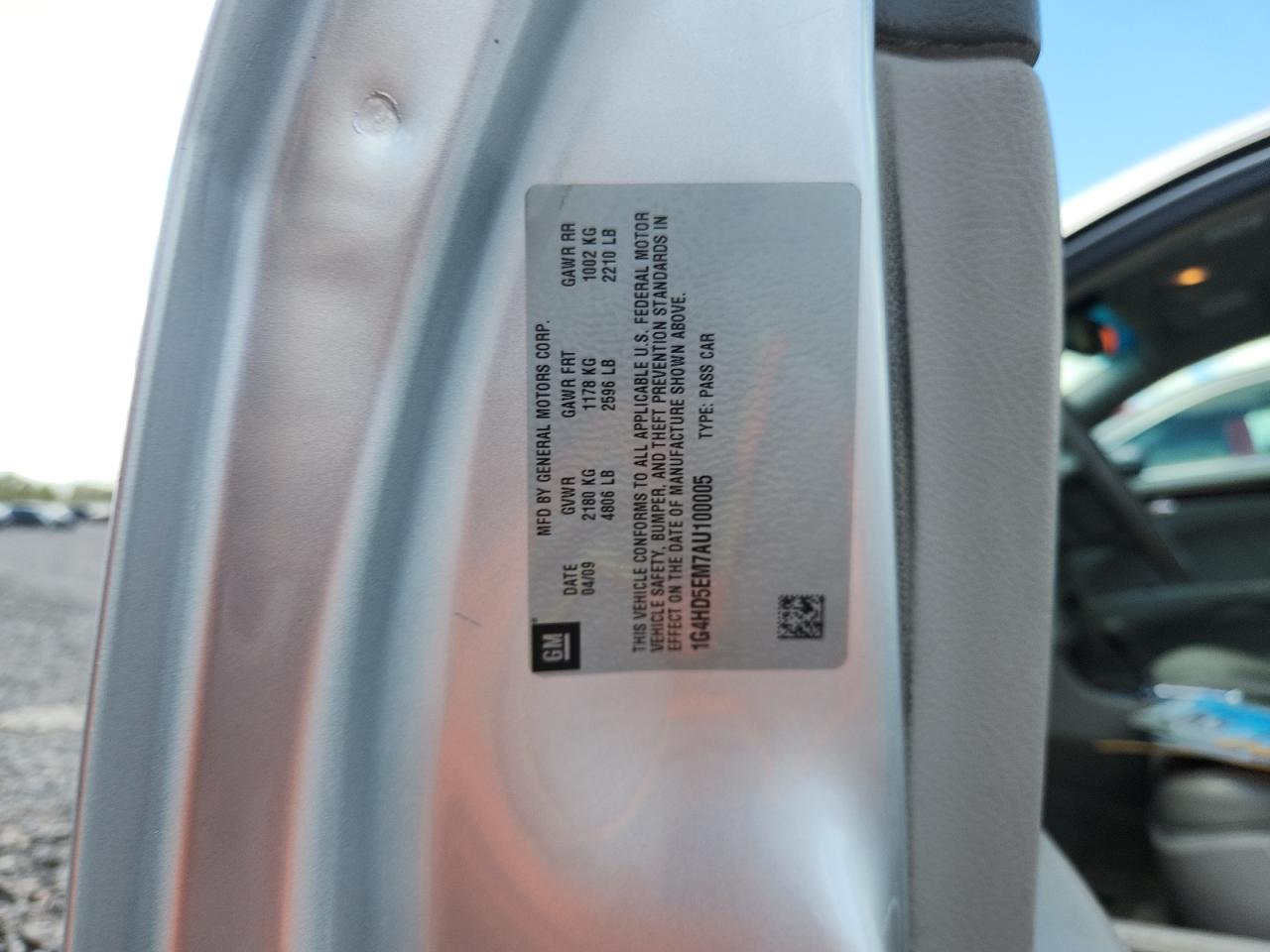 2010 Buick Lucerne Cxl VIN: 1G4HD5EM7AU100005 Lot: 81848885