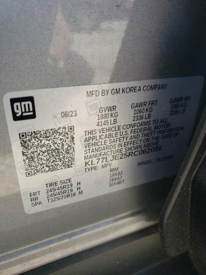 2024 Chevrolet Trax 2Rs VIN: KL77LJE25RC062086 Lot: 71270295