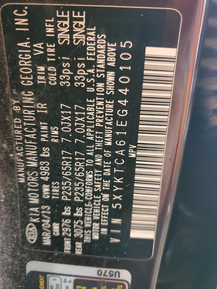 2014 Kia Sorento Lx VIN: 5XYKTCA61EG440105 Lot: 80253625