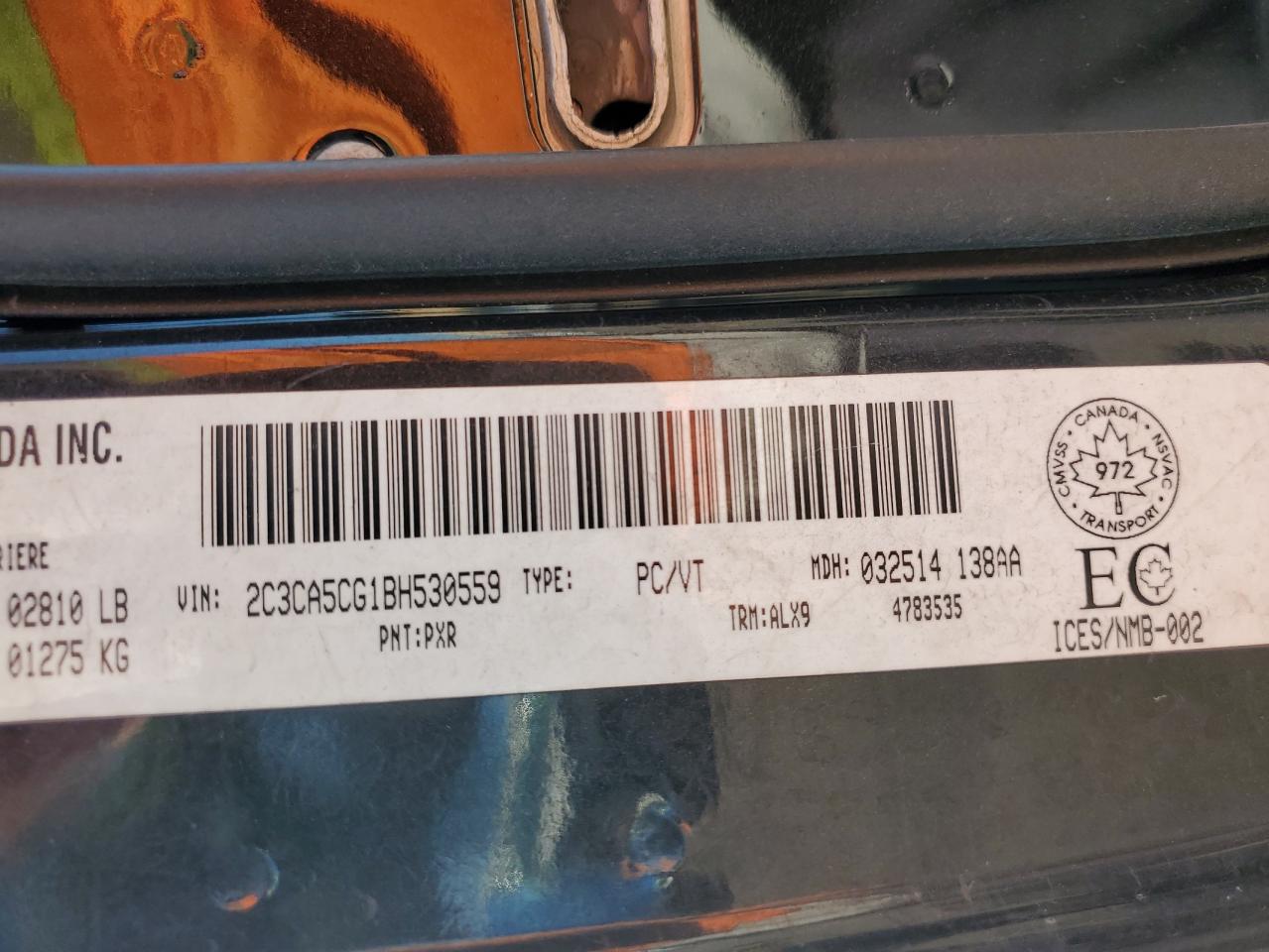 2011 Chrysler 300 Limited VIN: 2C3CA5CG1BH530559 Lot: 81222945