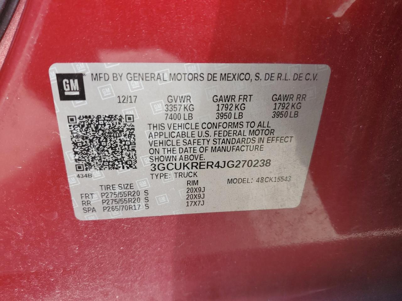 2018 Chevrolet Silverado K1500 Lt VIN: 3GCUKRER4JG270238 Lot: 71254865