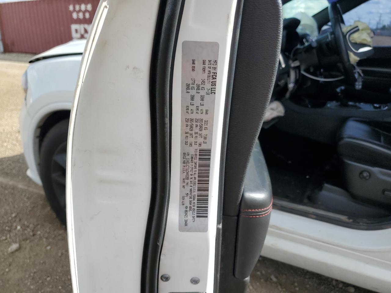 2018 Dodge Durango R/T VIN: 1C4SDJCT3JC445289 Lot: 71274565