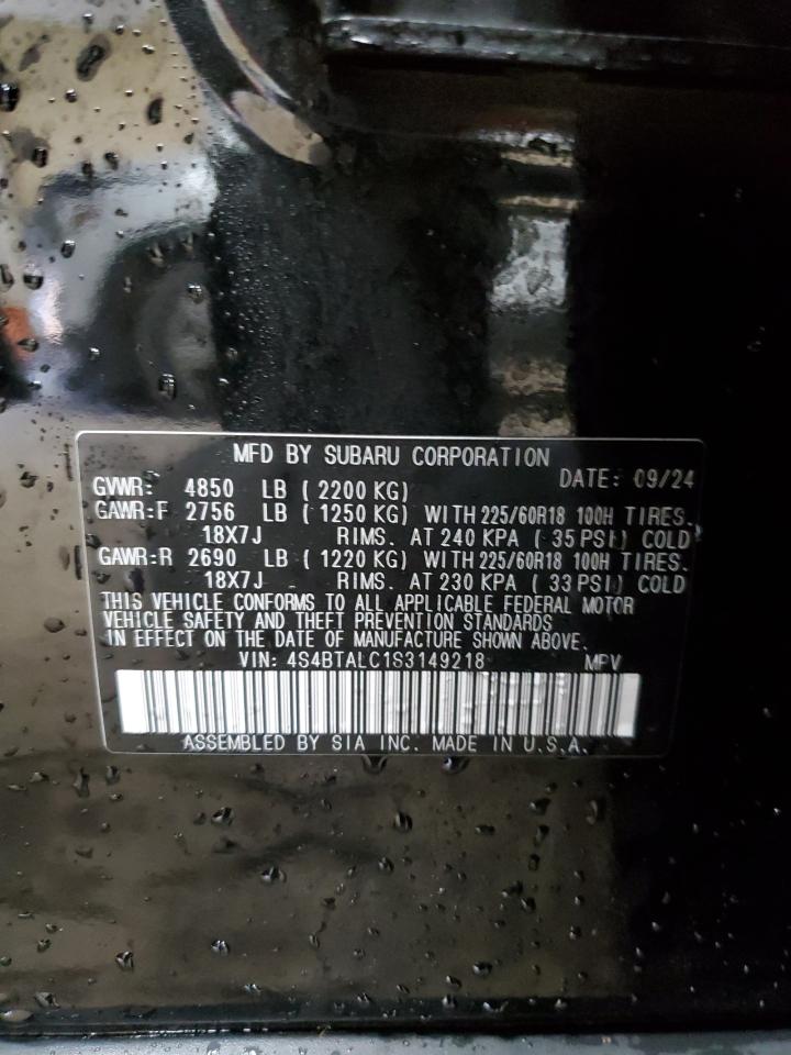 2025 Subaru Outback Onyx Edition VIN: 4S4BTALC1S3149218 Lot: 84272285