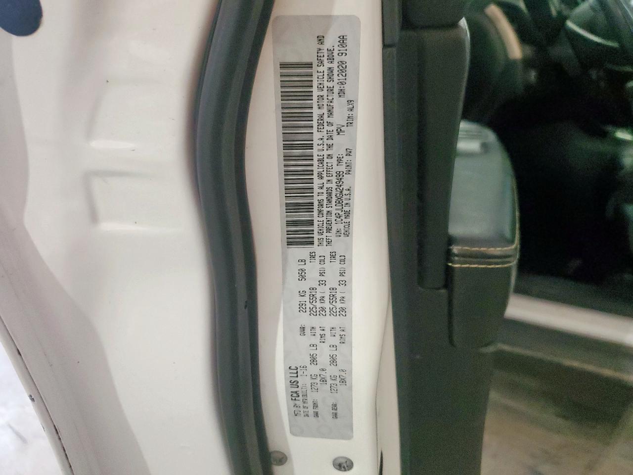 2016 Jeep Cherokee Limited VIN: 1C4PJLDBXGW249499 Lot: 81461885