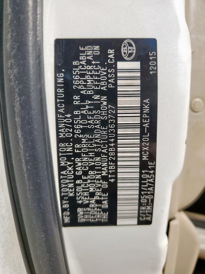 2004 Toyota Avalon Xl VIN: 4T1BF28B44U363727 Lot: 81689375