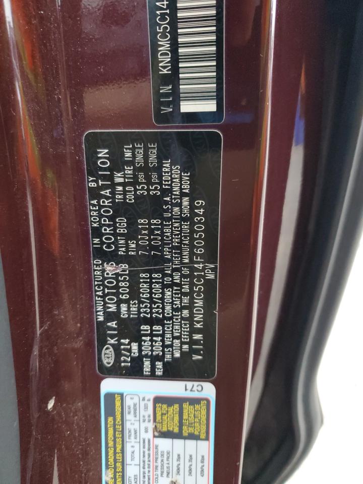 2015 Kia Sedona Ex VIN: KNDMC5C14F6050349 Lot: 81599405