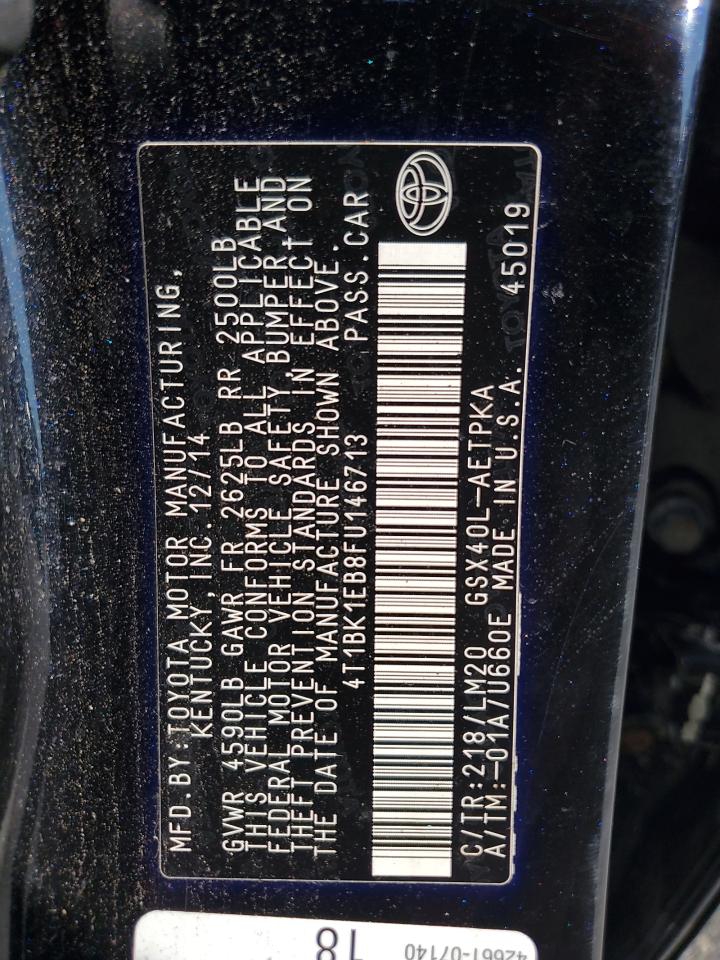 2015 Toyota Avalon Xle VIN: 4T1BK1EB8FU146713 Lot: 71417315