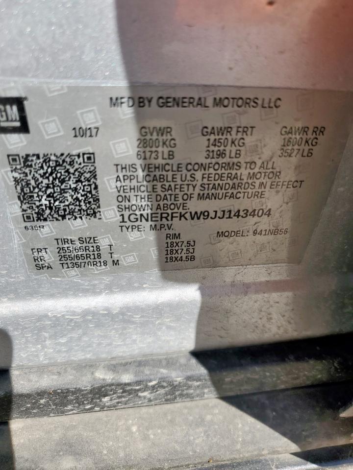 2018 Chevrolet Traverse Ls VIN: 1GNERFKW9JJ143404 Lot: 71166085