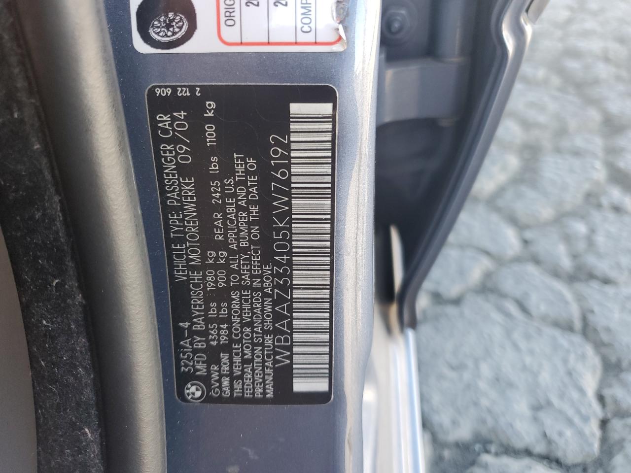 2005 BMW 325 Is Sulev VIN: WBAAZ33405KW76192 Lot: 81588755