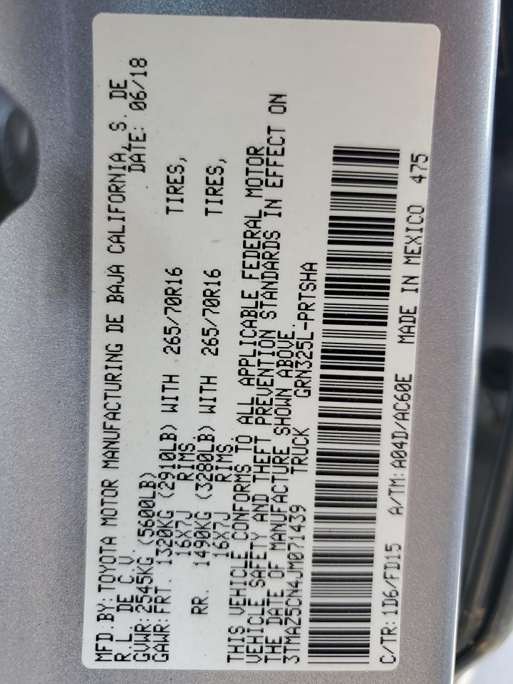 2018 Toyota Tacoma Double Cab VIN: 3TMAZ5CN4JM071439 Lot: 70869505