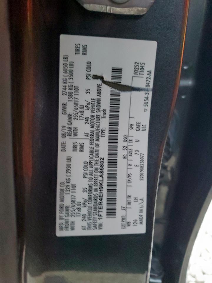 2019 Ford Ranger Xl VIN: 1FTER4EH9KLA86802 Lot: 81902745