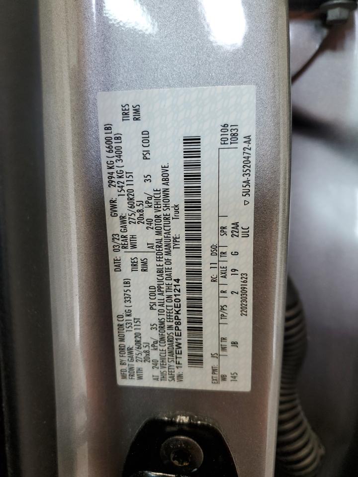 2023 Ford F150 Supercrew VIN: 1FTEW1EP8PKE01214 Lot: 83946375