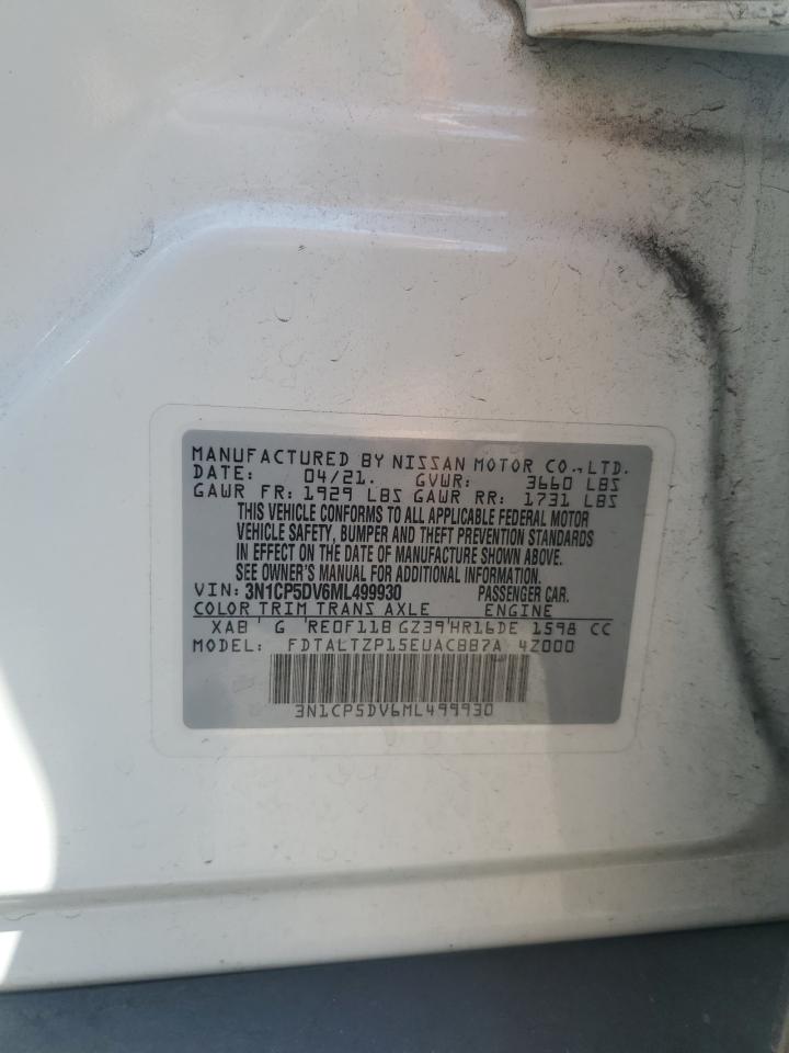 2021 Nissan Kicks Sr VIN: 3N1CP5DV6ML499930 Lot: 71098005