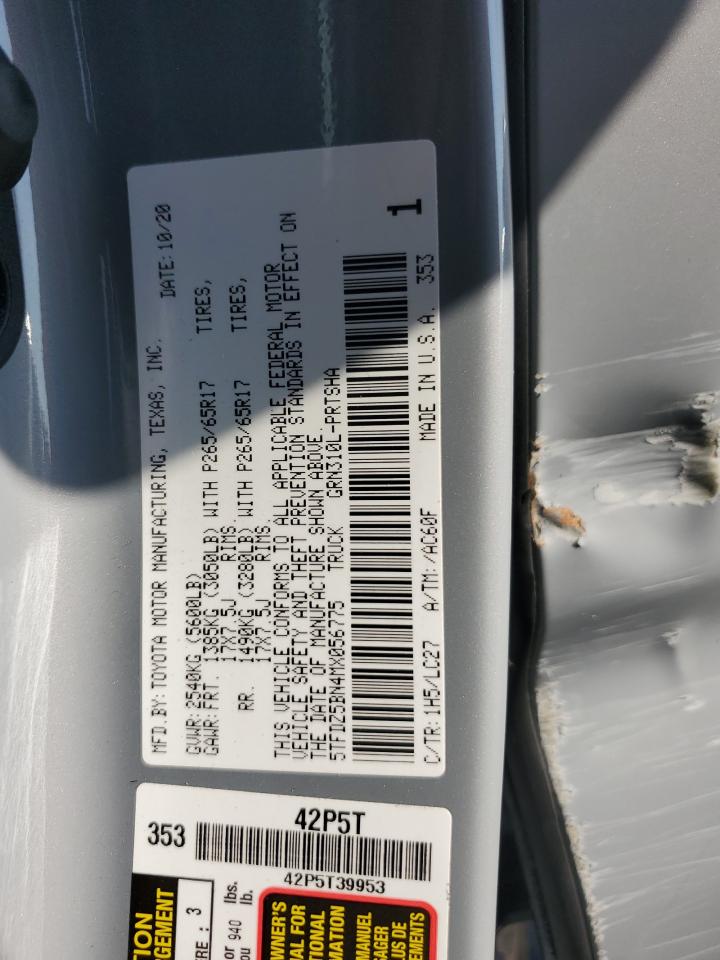 2021 Toyota Tacoma Double Cab VIN: 5TFDZ5BN4MX056775 Lot: 70674325