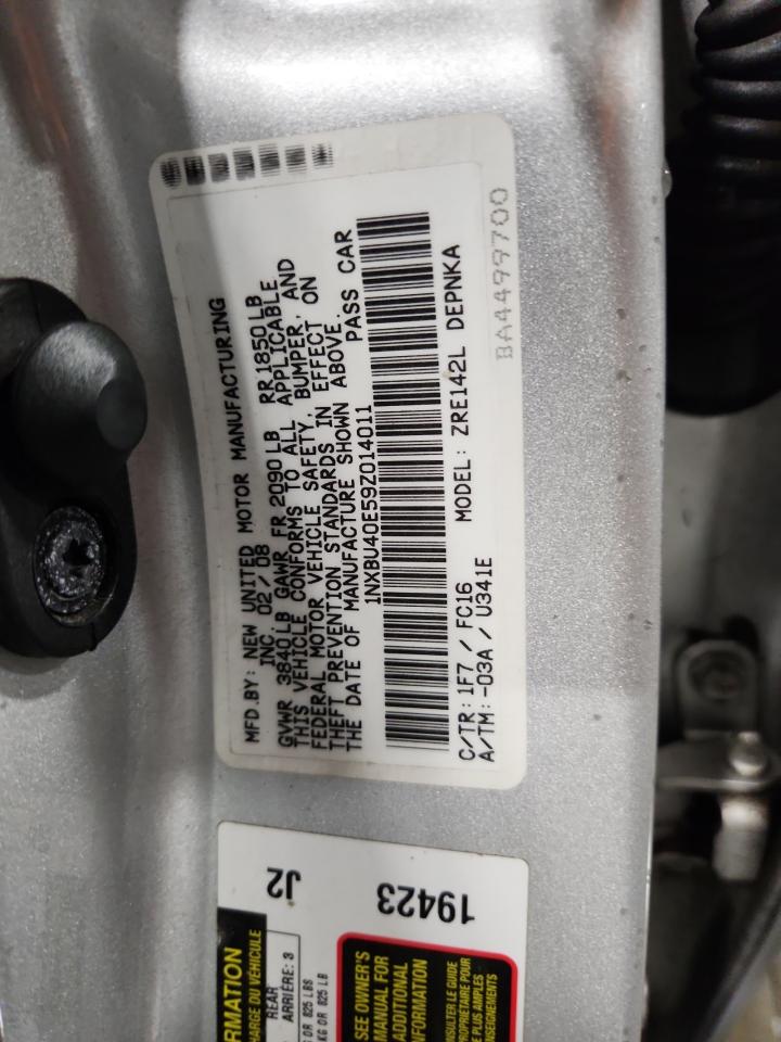 2009 Toyota Corolla Base VIN: 1NXBU40E59Z014011 Lot: 80904875