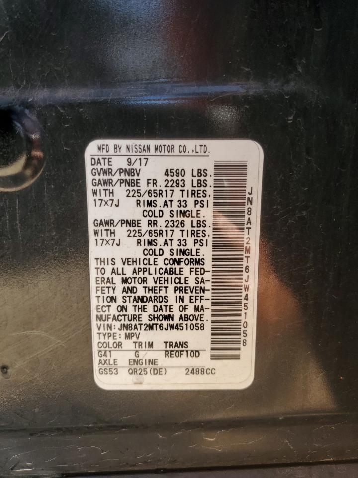 2018 Nissan Rogue S VIN: JN8AT2MT6JW451058 Lot: 81336025