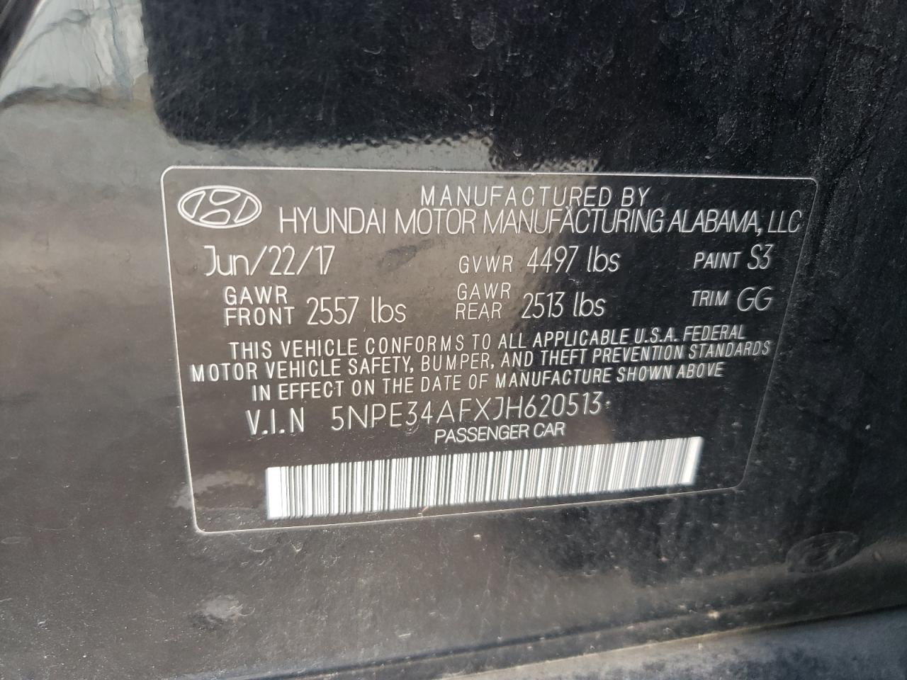 2018 Hyundai Sonata Sport VIN: 5NPE34AFXJH620513 Lot: 80885695