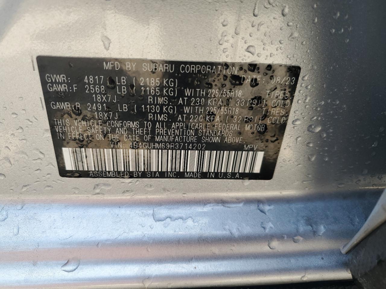 2024 Subaru Crosstrek Limited VIN: 4S4GUHM69R3714202 Lot: 81339885