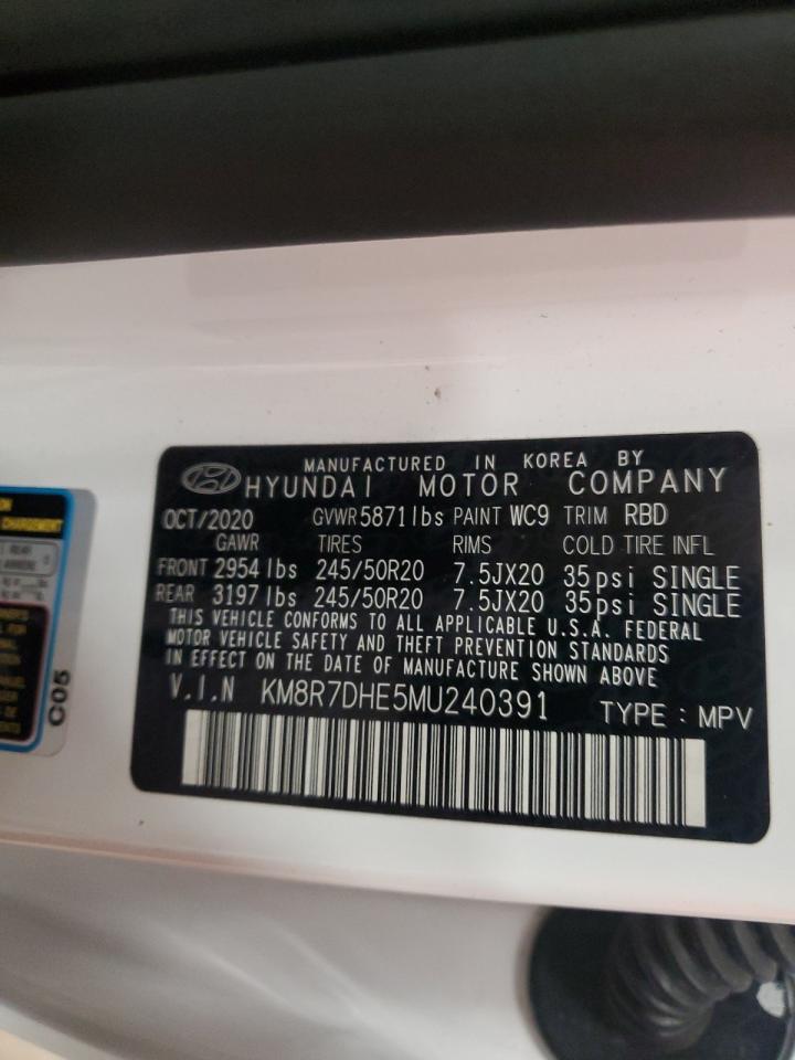 2021 Hyundai Palisade Calligraphy VIN: KM8R7DHE5MU240391 Lot: 84463465