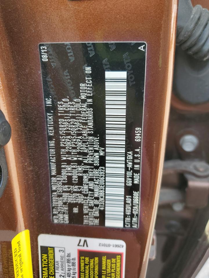 2014 Toyota Venza Le VIN: 4T3ZK3BB3EU063923 Lot: 80526005