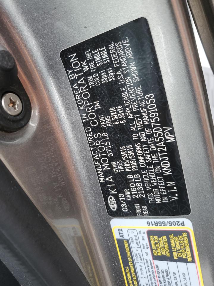 2013 Kia Soul VIN: KNDJT2A55D7591053 Lot: 80112635