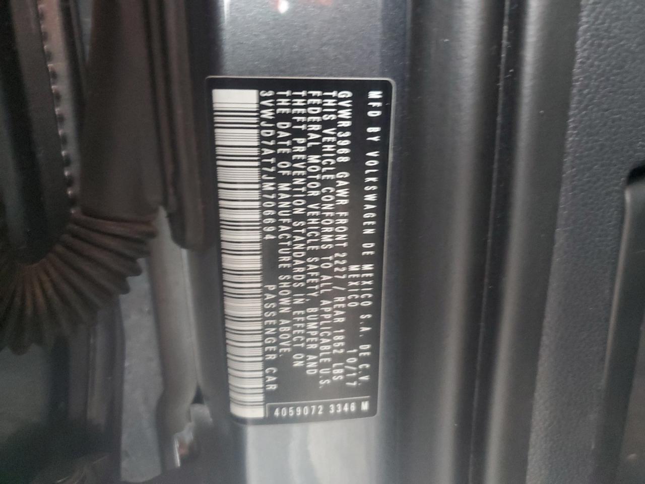 2018 Volkswagen Beetle Se VIN: 3VWJD7AT7JM706694 Lot: 81297645