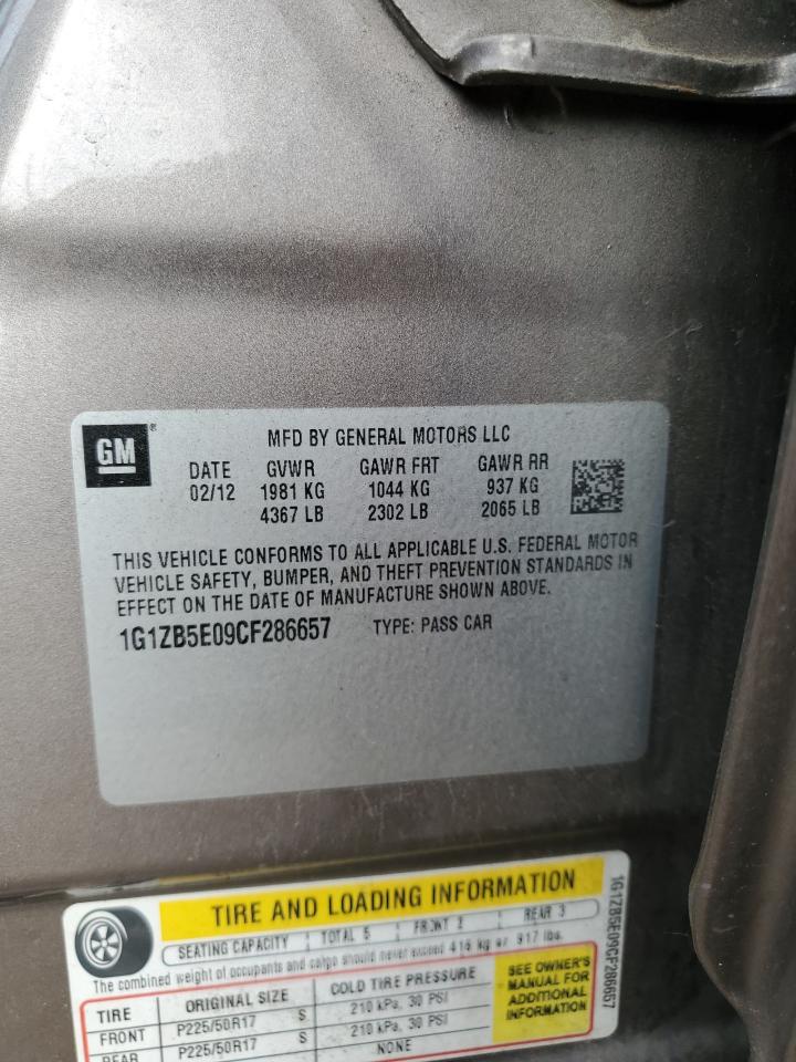 2012 Chevrolet Malibu Ls VIN: 1G1ZB5E09CF286657 Lot: 83802645