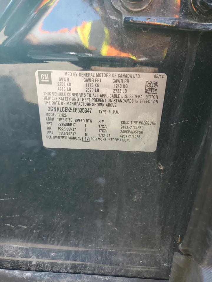 2014 Chevrolet Equinox Lt VIN: 2GNALCEK5E6335347 Lot: 80055915