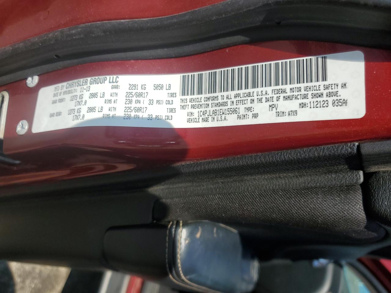 2014 Jeep Cherokee Sport VIN: 1C4PJLAB1EW155061 Lot: 71931685