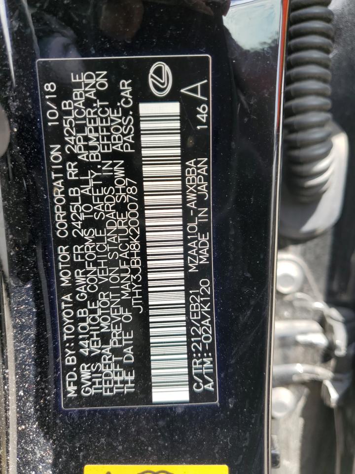 2019 Lexus Ux 200 VIN: JTHY3JBH8K2000787 Lot: 71972455