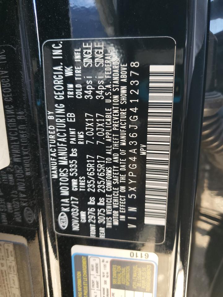 2018 Kia Sorento Lx VIN: 5XYPG4A36JG412378 Lot: 81304395