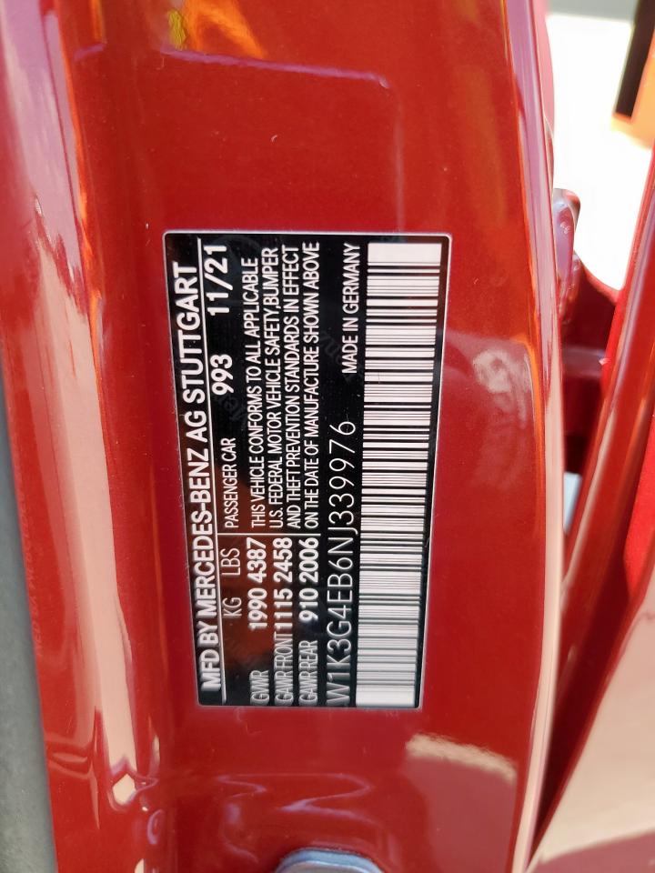 2022 Mercedes-Benz A 220 VIN: W1K3G4EB6NJ339976 Lot: 71032235