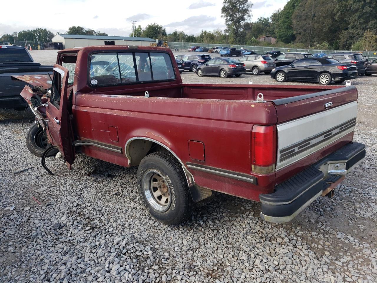 1989 Ford F150 red pickup gasoline 1FTDF15N8KNA22747 photo #3