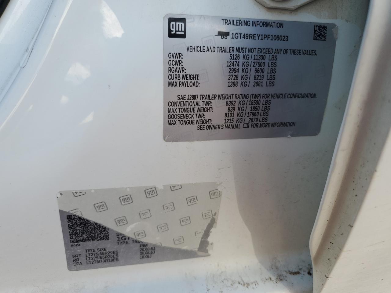 2023 GMC Sierra K2500 Denali VIN: 1GT49REY1PF106023 Lot: 81794705