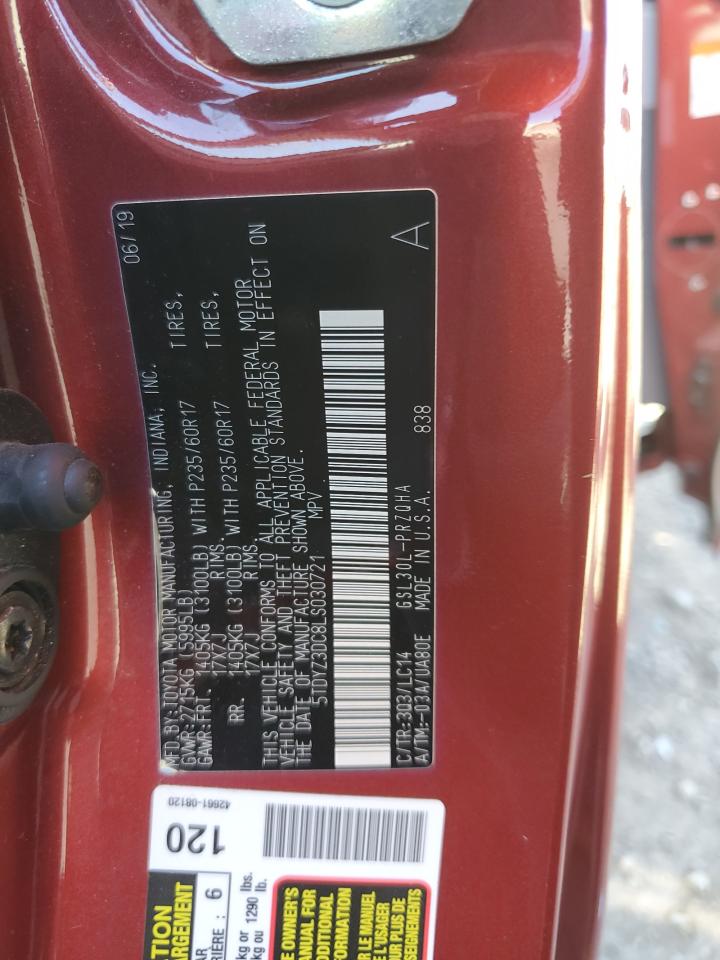 2020 Toyota Sienna Xle VIN: 5TDYZ3DC8LS030721 Lot: 81811265