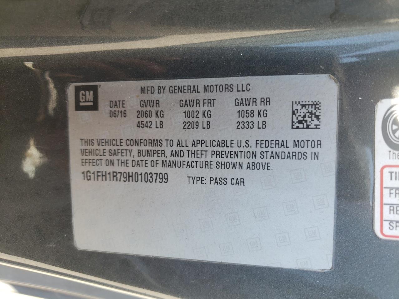 2017 Chevrolet Camaro Ss VIN: 1G1FH1R79H0103799 Lot: 71201875