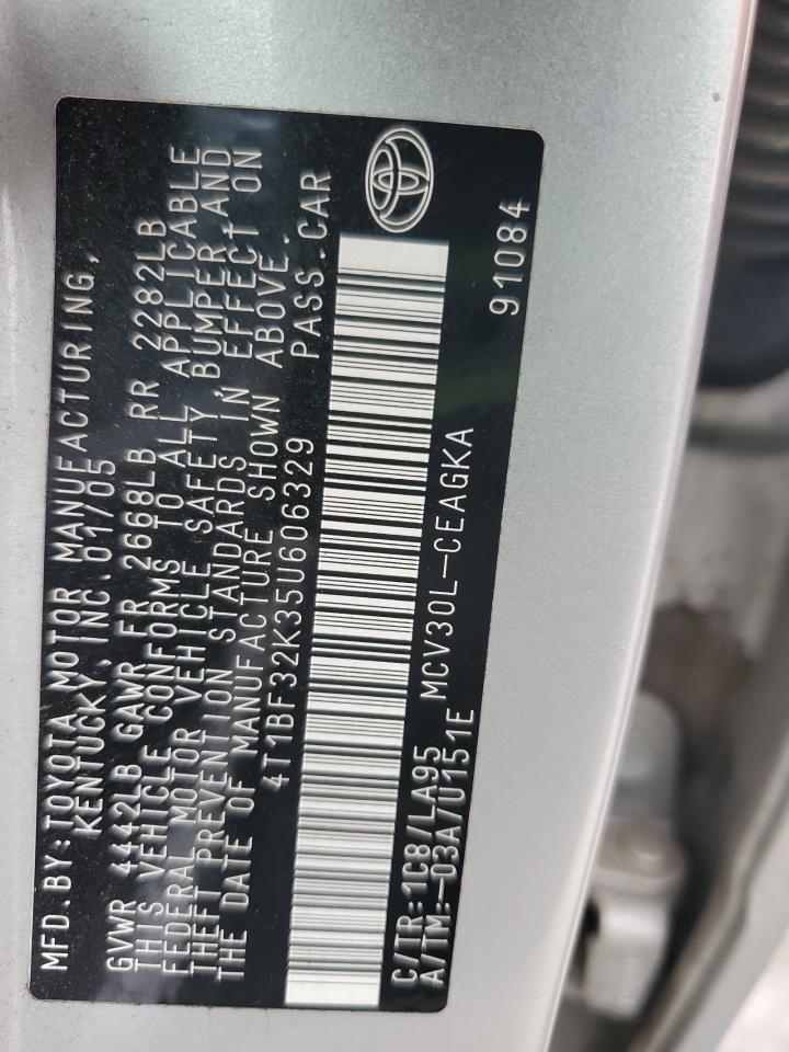 2005 Toyota Camry Le VIN: 4T1BF32K35U606329 Lot: 81746035