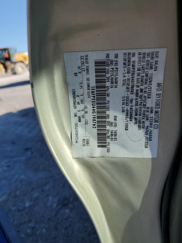 2004 Ford Taurus Ses VIN: 1FAFP55U44G198762 Lot: 81768455