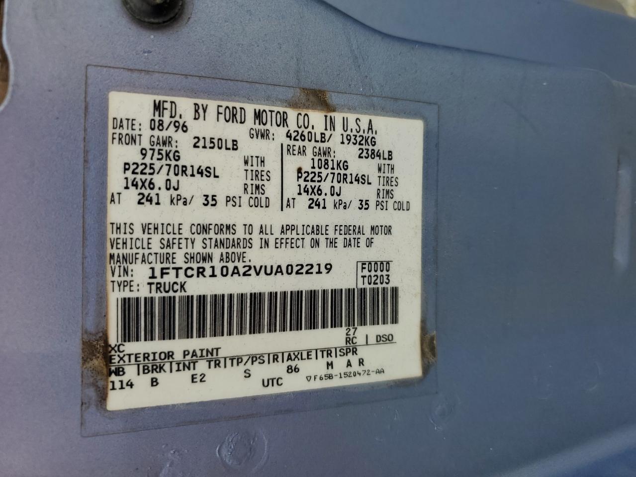 1997 Ford Ranger VIN: 1FTCR10A2VUA02219 Lot: 84627695