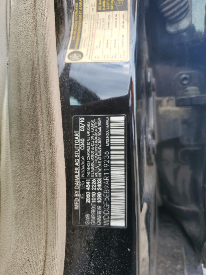2010 Mercedes-Benz C 300 VIN: WDDGF5EB9AR119236 Lot: 84248125