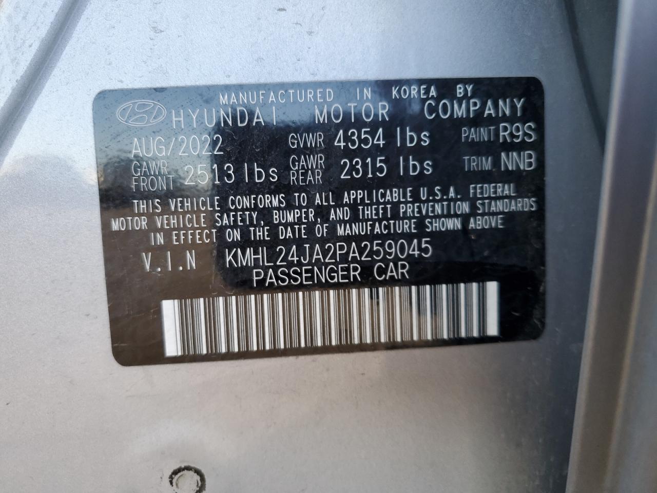 2023 Hyundai Sonata Se VIN: KMHL24JA2PA259045 Lot: 81258075