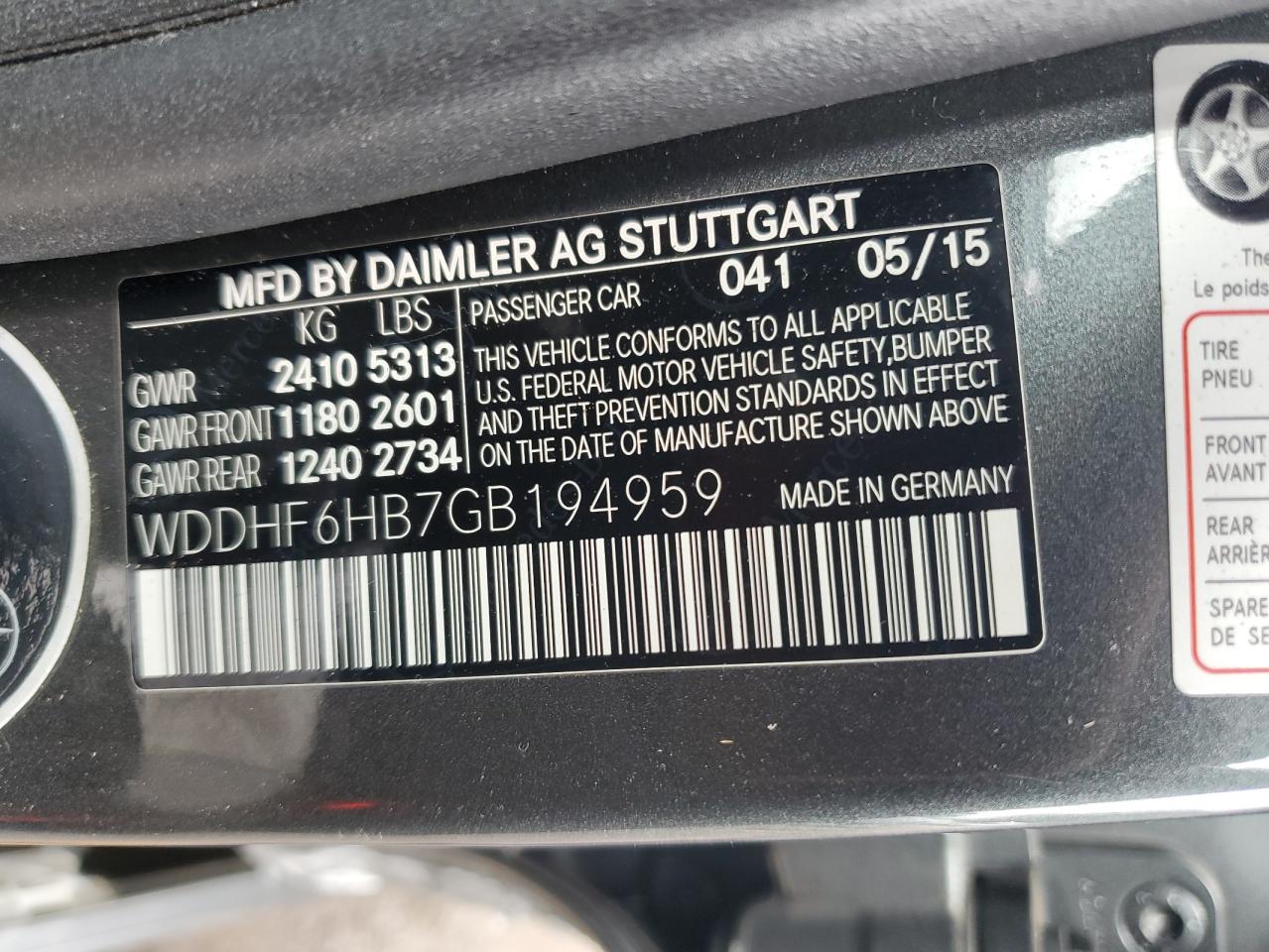 2016 Mercedes-Benz E 400 4Matic VIN: WDDHF6HB7GB194959 Lot: 71467575