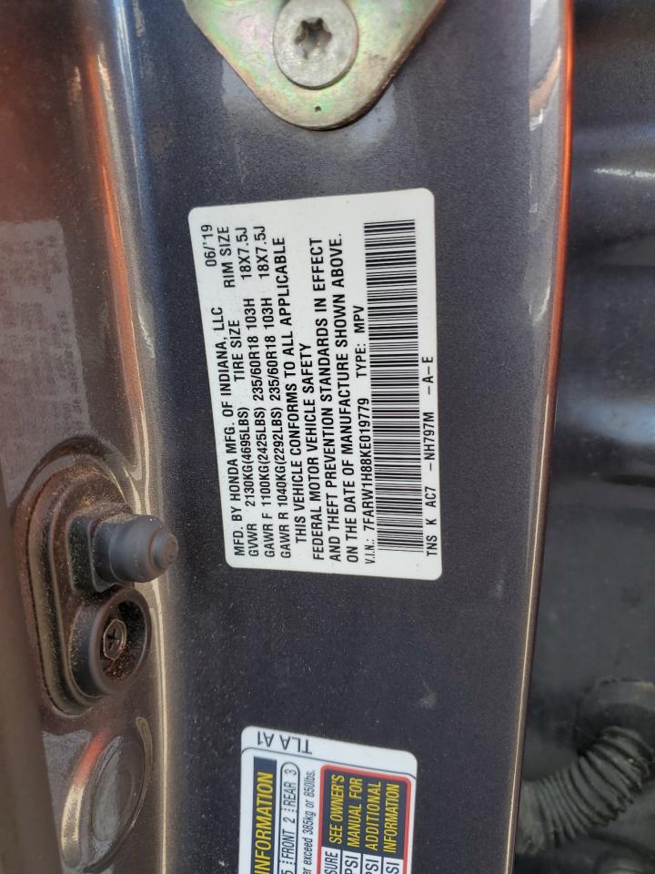 2019 Honda Cr-V Exl VIN: 7FARW1H88KE019779 Lot: 71847815