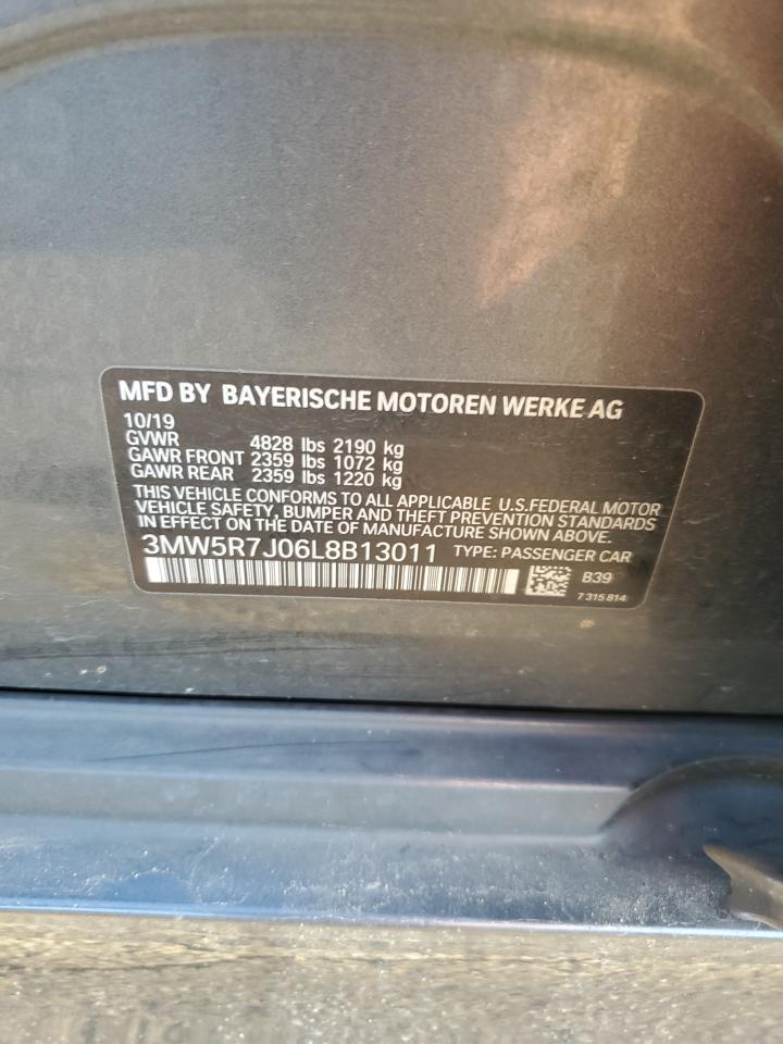 2020 BMW 330Xi VIN: 3MW5R7J06L8B13011 Lot: 84369765