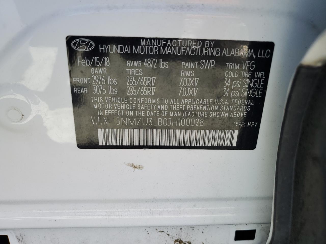 2018 Hyundai Santa Fe Sport VIN: 5NMZU3LB0JH100028 Lot: 81184505