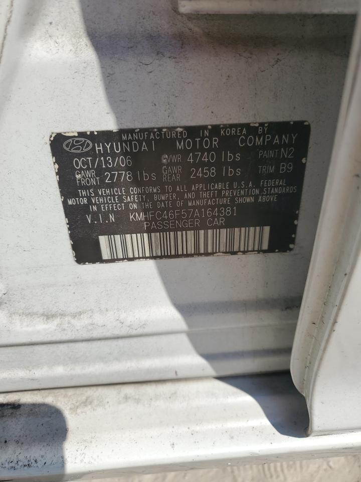 2007 Hyundai Azera Se VIN: KMHFC46F57A164381 Lot: 81478005