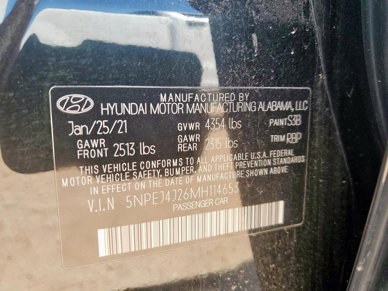 2021 Hyundai Sonata Sel Plus VIN: 5NPEJ4J26MH114653 Lot: 81293985